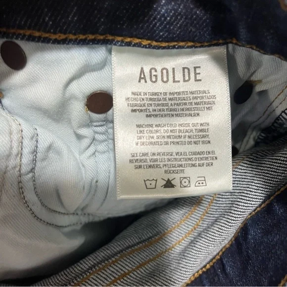 Agolde Sophie Mid Rise Skinny Cropped Jeans Dark Wash Size 27 Style A018-1256 - Picture 8 of 9